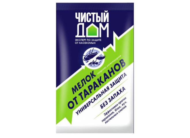 Чистый дом мелок от тараканов 20 гр Чистый дом мелок от тараканов 20 гр