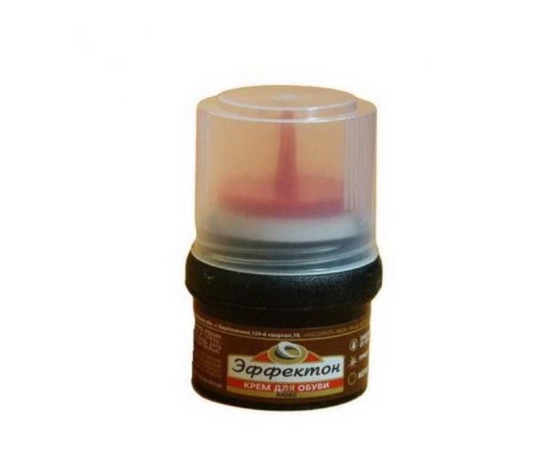 Эффектон Люкс крем для обуви банка с аппликатором 50 мл, коричневый