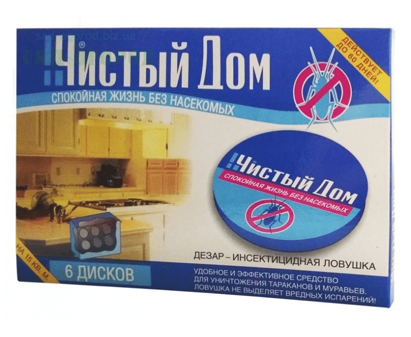 Чистый дом Инсектицидная ловушка от тараканов и муравьёв 6 шт Чистый дом Инсектицидная ловушка от тараканов и муравьёв 6 шт