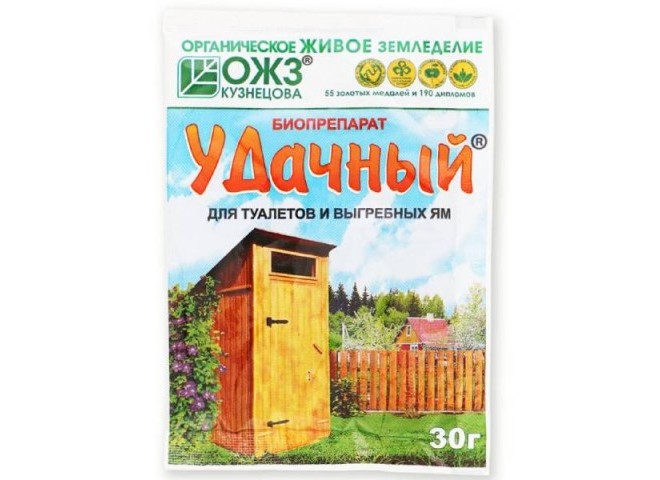 Удачный - биопрепарат для туалетов и выгребных ям 30 гр