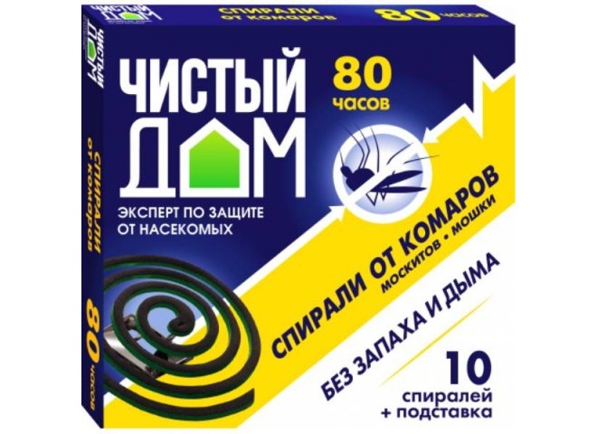 Чистый дом - Спирали от комаров 10 шт