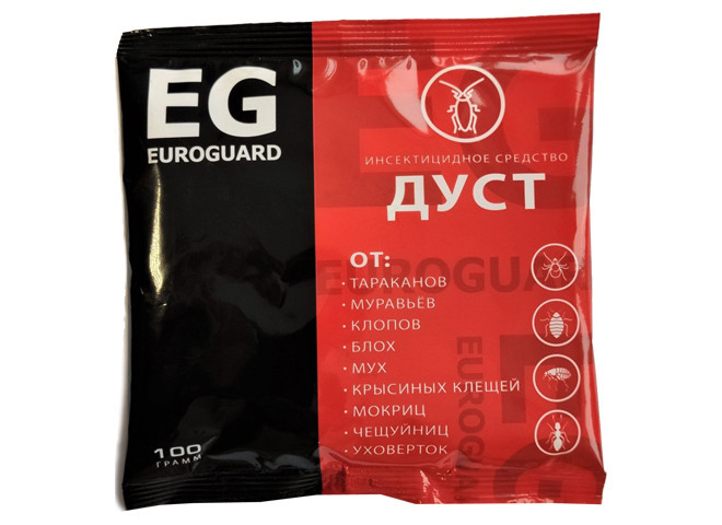 Euroguard Дуст от тараканов, муравьёв, клопов, блох пакет 100 гр