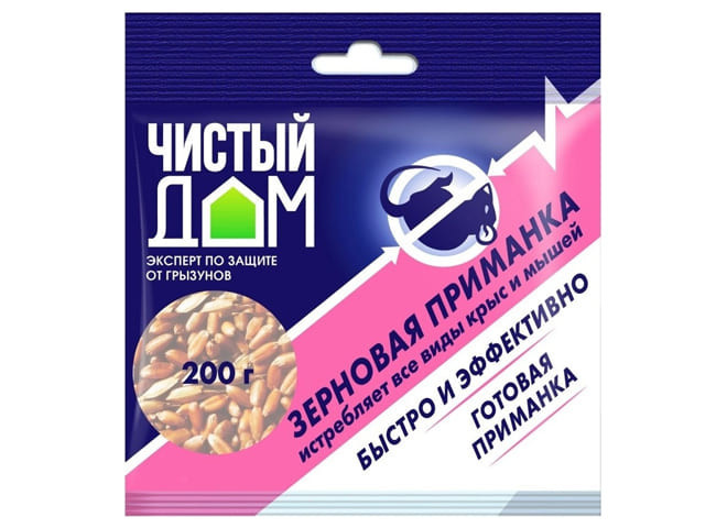 Чистый дом Зерновая приманка от крыс и мышей 200 гр Форэт