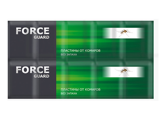 FORCE guard пластины от комаров б/запаха 